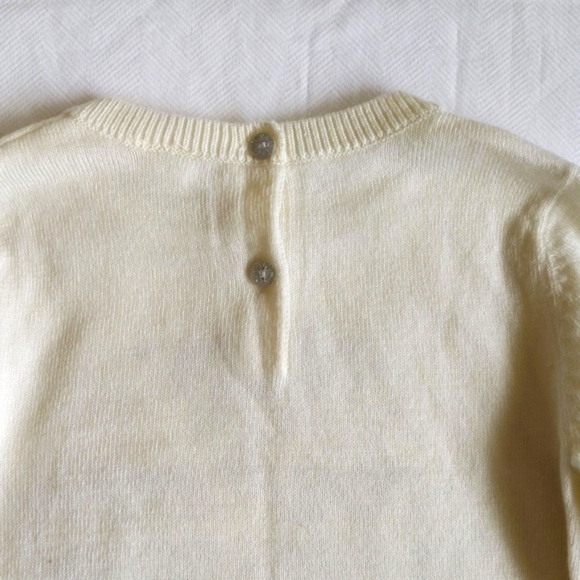 H&M cream snowflake fine knit wool content crewneck sweater 12-18 months girl - Picture 7 of 7